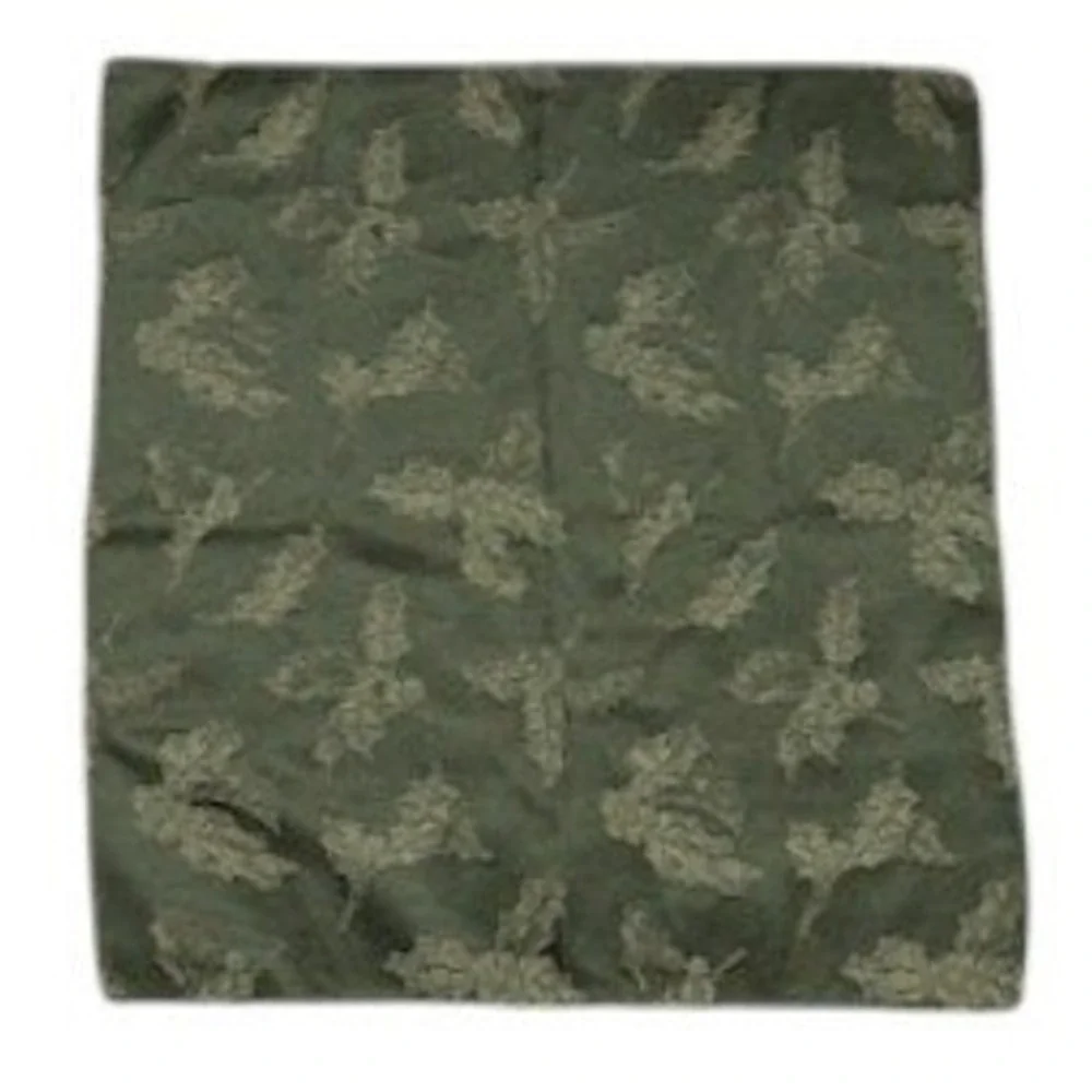 Holiday Jacquard Cloth Napkins Set of 5 Green Holly Leaves Christmas Linens